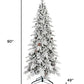 9' White Full Flocked Fir Christmas Tree With Decorations