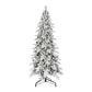 9' White Full Flocked Fir Christmas Tree With Decorations