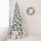 9' White Full Flocked Fir Christmas Tree With Decorations