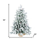3' Flocked Fir Christmas Tree With Burlap Base And Decorations