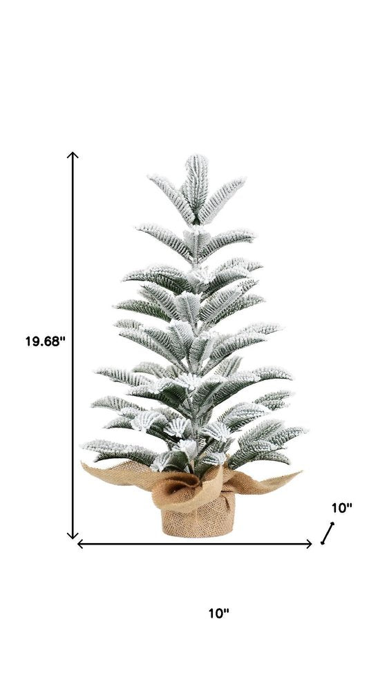 2' Sparse Flocked Fir Christmas Tree With Burlap Base