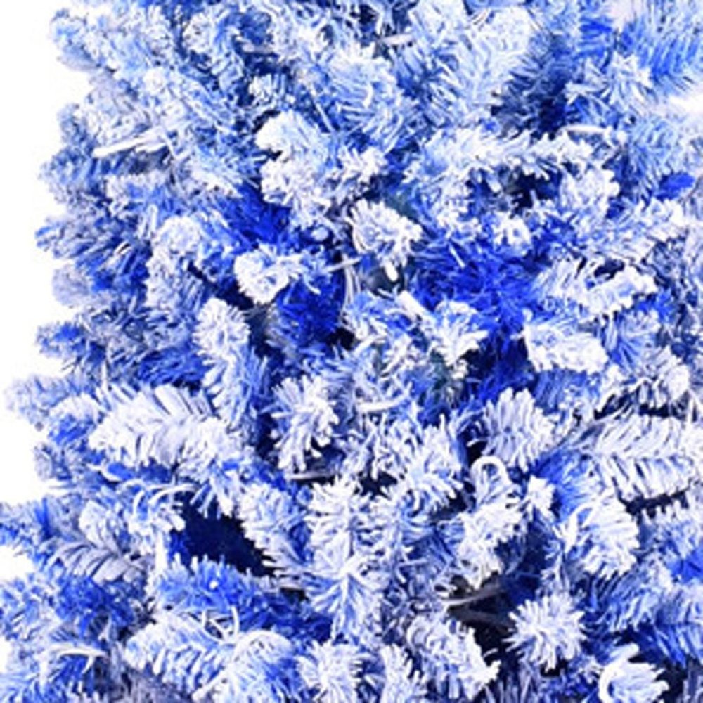 6' Blue And White Pre Lit Slender Flocked Christmas Tree
