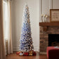 6' Blue And White Pre Lit Slender Flocked Christmas Tree