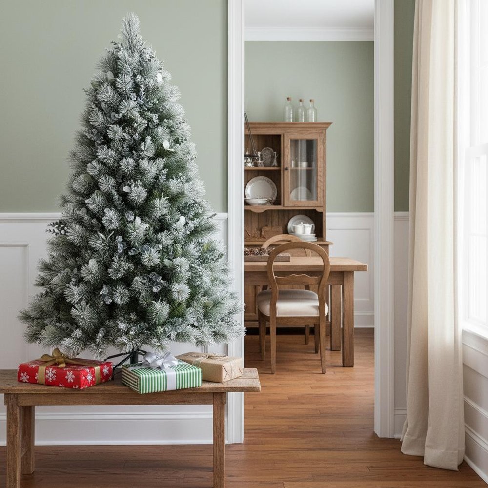 4' Full Flocked Fir Christmas Tree