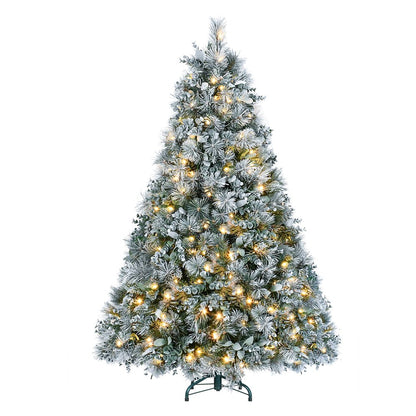 4' Pre Lit Full Flocked Fir Christmas Tree