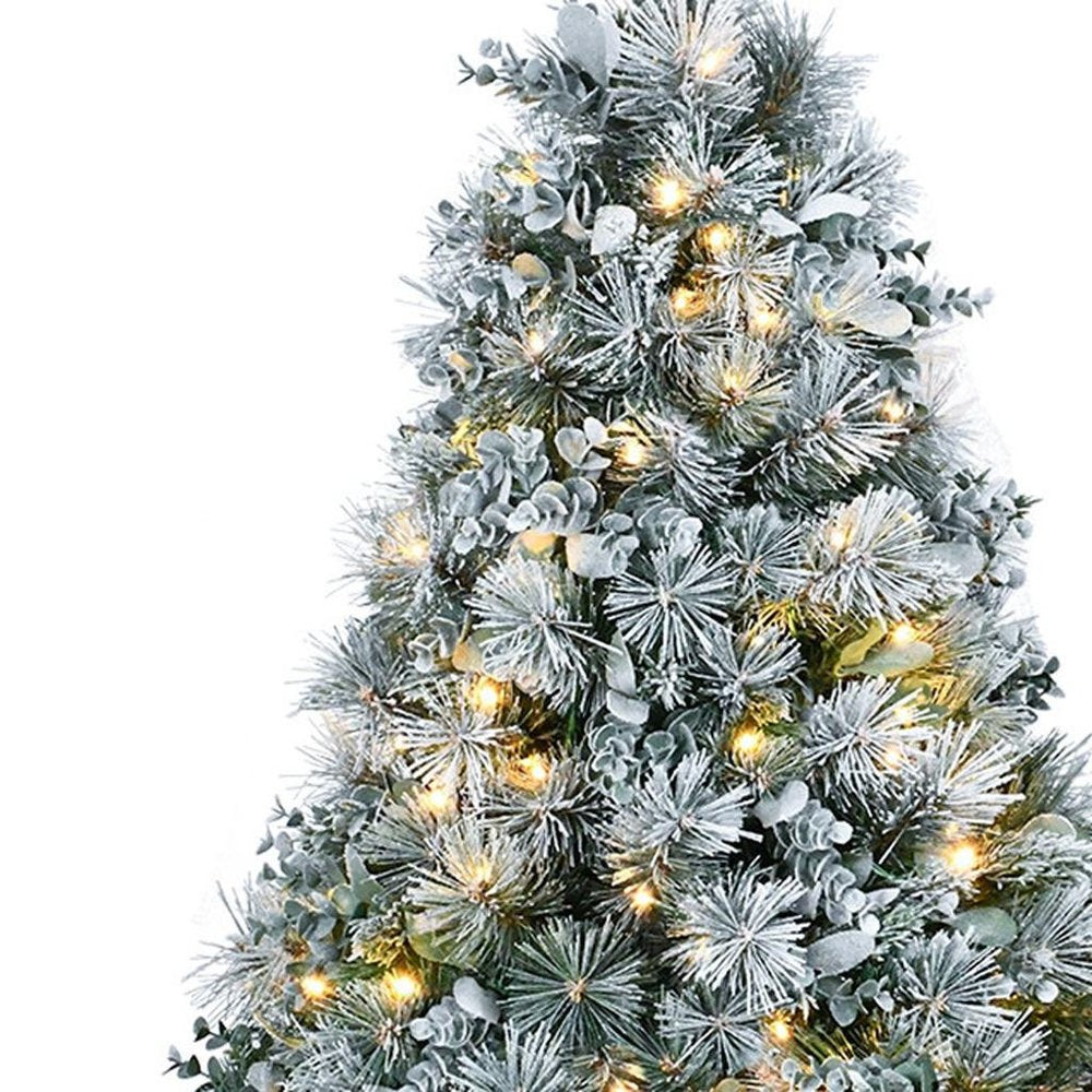 4' Pre Lit Full Flocked Fir Christmas Tree
