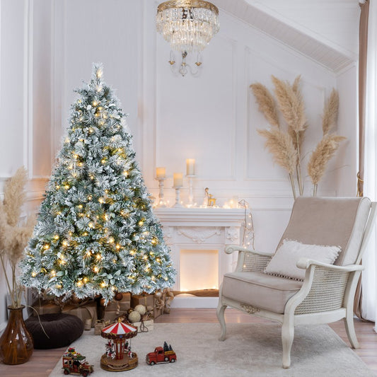 4' Pre Lit Full Flocked Fir Christmas Tree