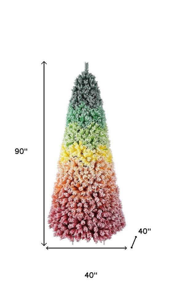 6' Frosted Rainbow Full Fir Christmas Tree