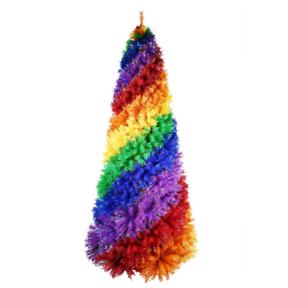 6' Rainbow Spiral Fir Christmas Tree