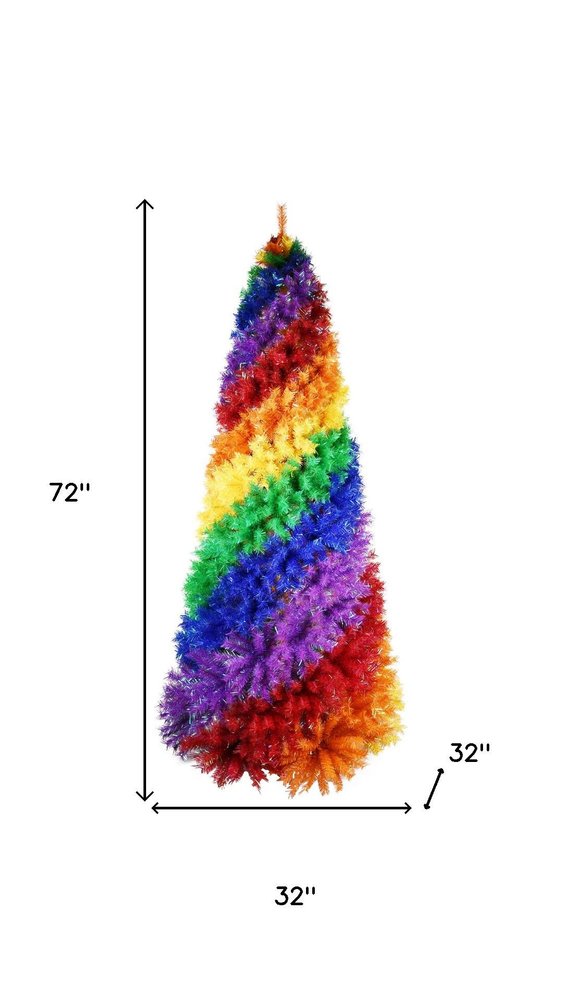 6' Rainbow Spiral Fir Christmas Tree