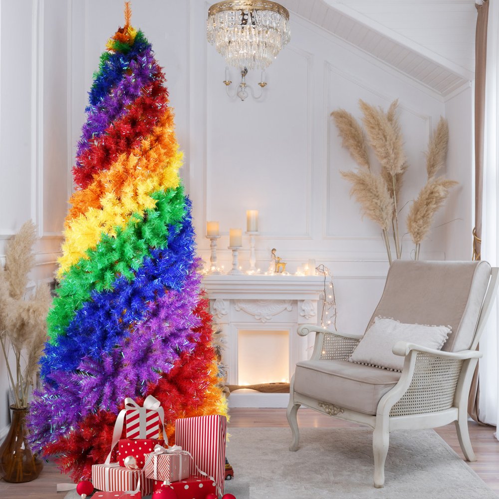 6' Rainbow Spiral Fir Christmas Tree
