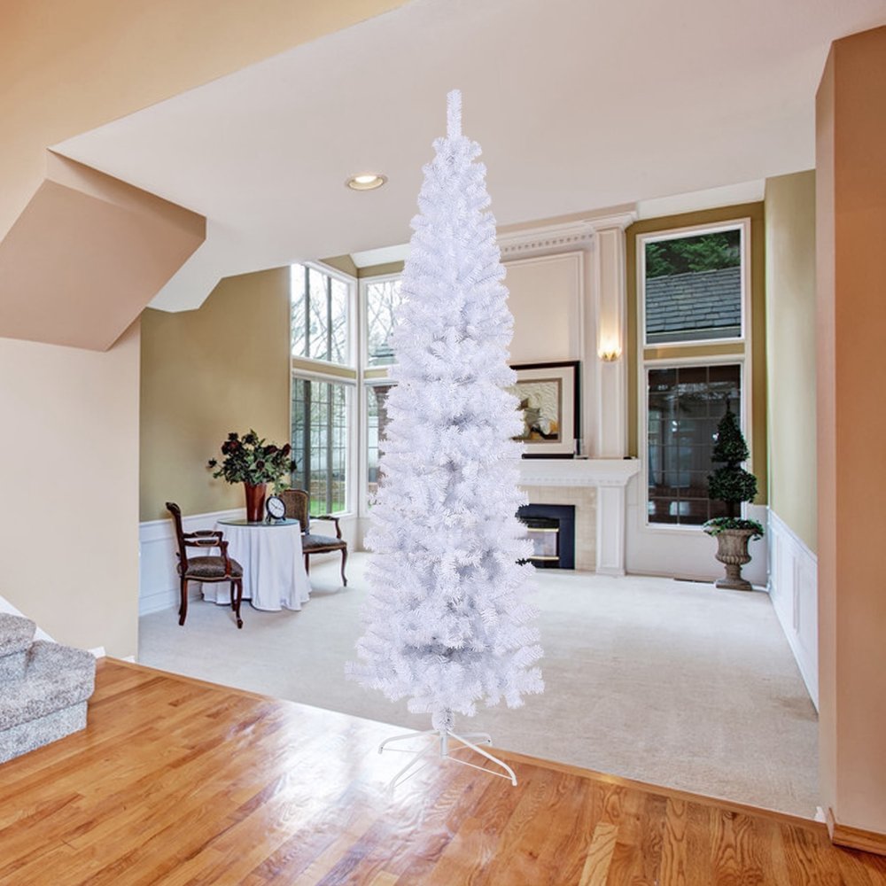 7.5' White Full Frosted Spruce Christmas Tree