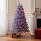 6' Silver Pre Lit Full Frosted Spruce Christmas Tree