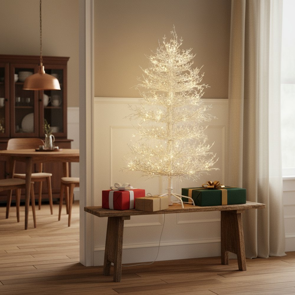 4' White Pre Lit Sparse Artificial Christmas Tree