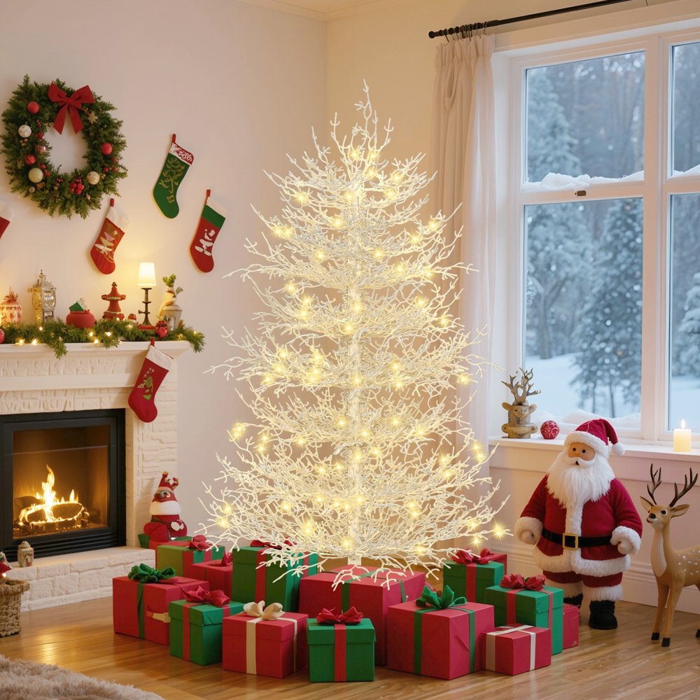 4' White Pre Lit Sparse Artificial Christmas Tree