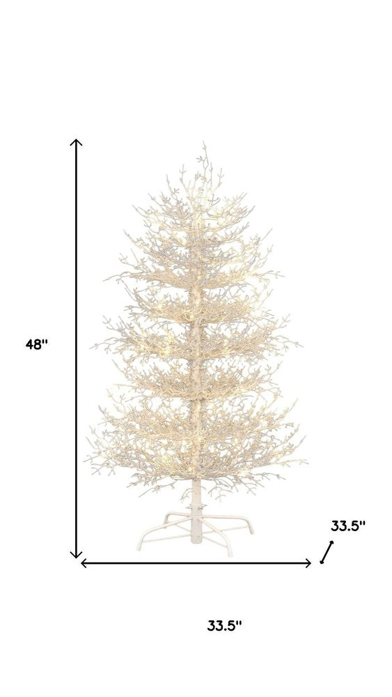 4' White Pre Lit Sparse Artificial Christmas Tree