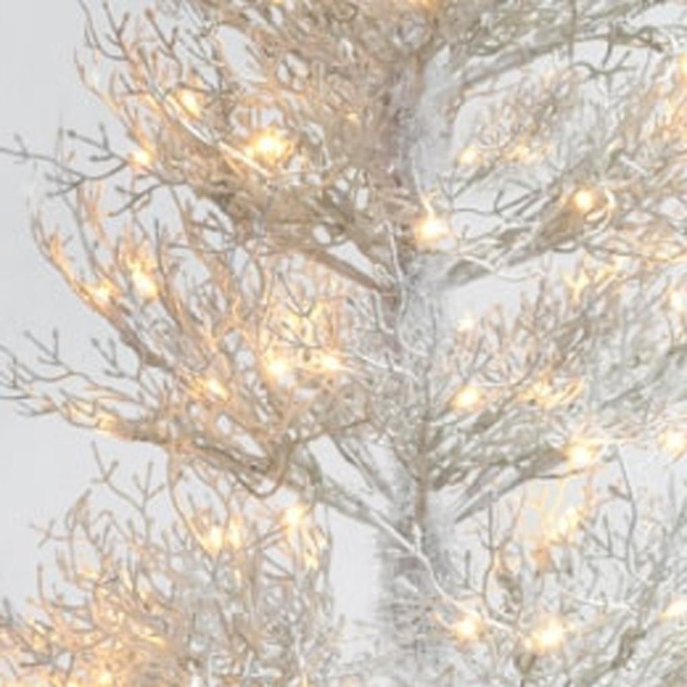 6' White Pre Lit Full Frosted Spruce Christmas Tree