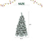 6' White Pre Lit Full Frosted Spruce Christmas Tree With Decorations