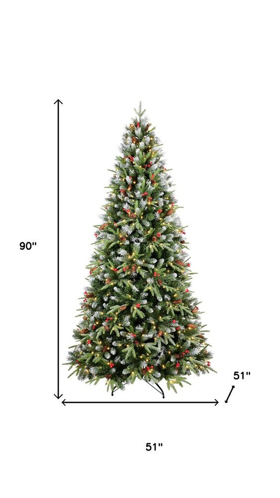 8' Pre Lit Full Fir Christmas Tree