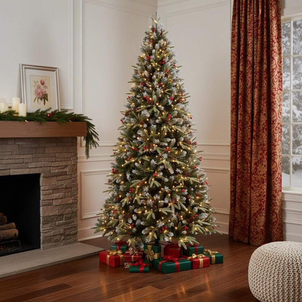 8' Pre Lit Full Fir Christmas Tree