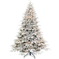 6.5' White Pre Lit Full Flocked Fir Christmas Tree