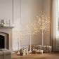 Set Of Three White Pre Lit Sparse Birch Trees