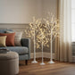 Set Of Three White Pre Lit Sparse Birch Trees