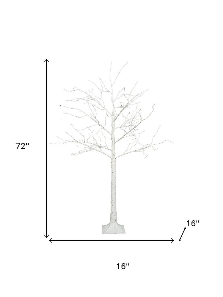 Set Of Three White Pre Lit Sparse Birch Trees