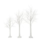 Set Of Three White Pre Lit Sparse Birch Trees