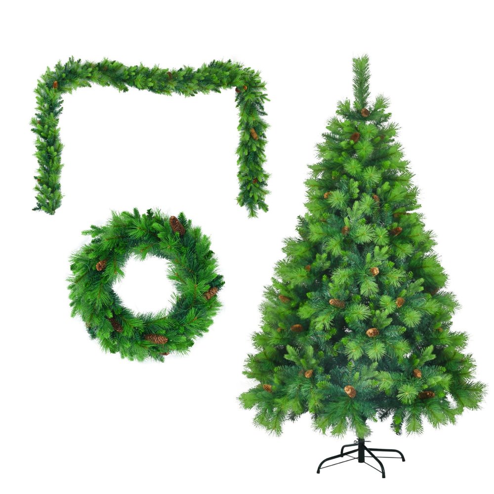 6' Pre Lit Full Spruce Christmas Tree With Decorations
