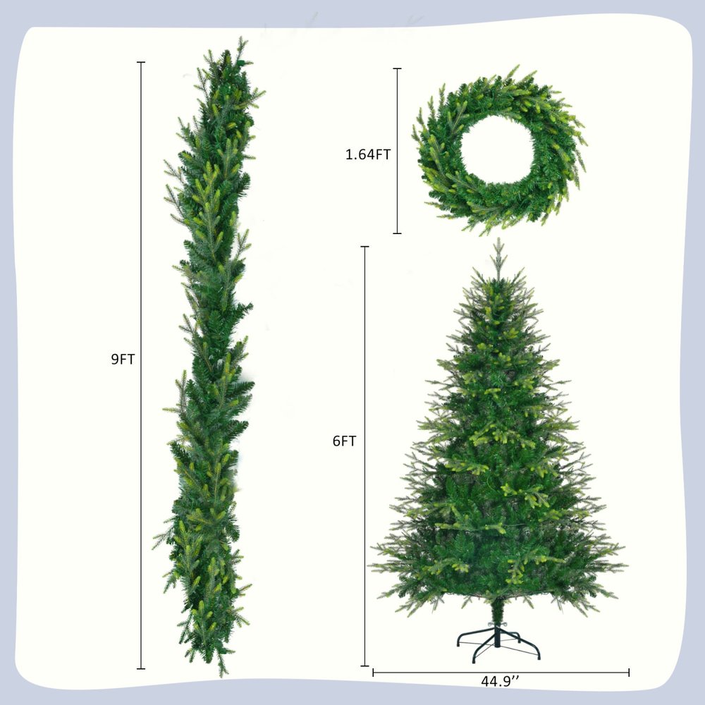 6' Pre Lit Full Spruce Christmas Tree With Decorations