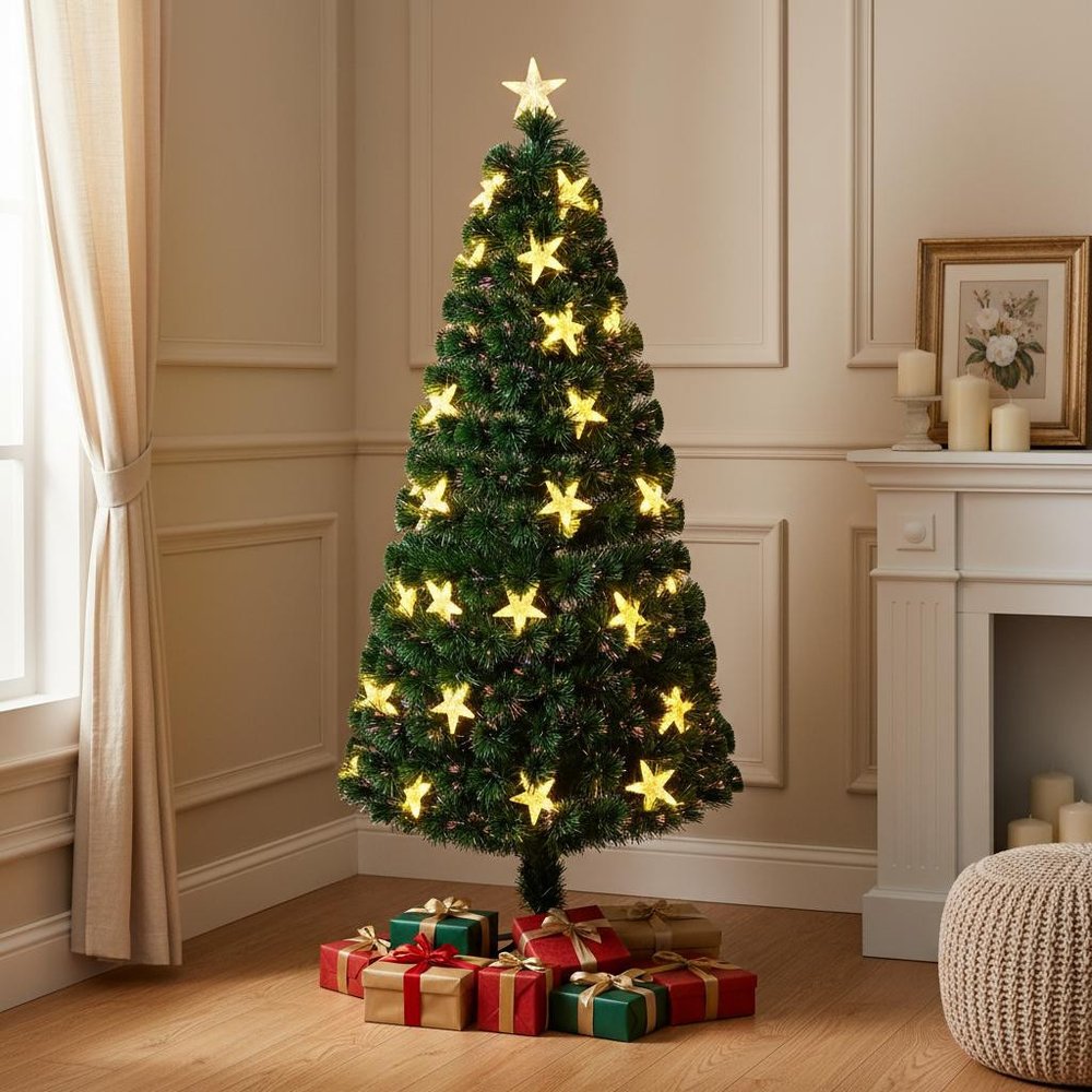 6' Pre Lit Full Spruce Christmas Tree With Decorations