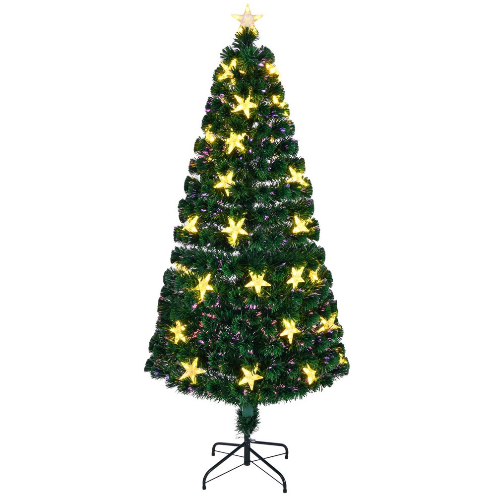 7' Pre Lit Full Spruce Christmas Tree With Decorations