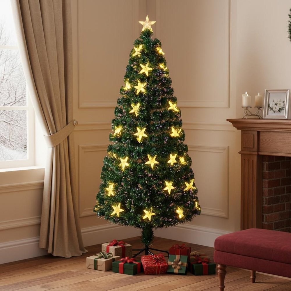 6' Pre Lit Full Spruce Christmas Tree With Decorations