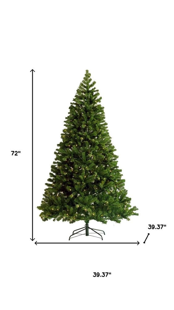 6' Pre Lit Full Spruce Christmas Tree