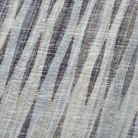 50" X 70" Pacific Blue And Brown Striped Plush Throw Blanket