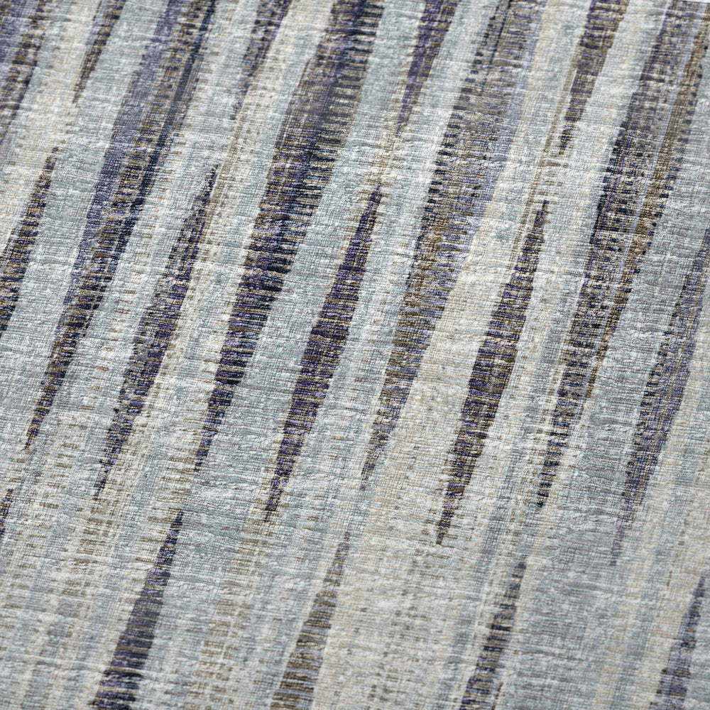 50" X 70" Pacific Blue And Brown Striped Polyester Woven Plush Throw Blanket