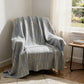 50" X 70" Blue And Beige Striped Microfiber Plush Throw Blanket