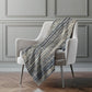 50" X 70" Brown And Blue Striped Polyester Woven Plush Throw Blanket