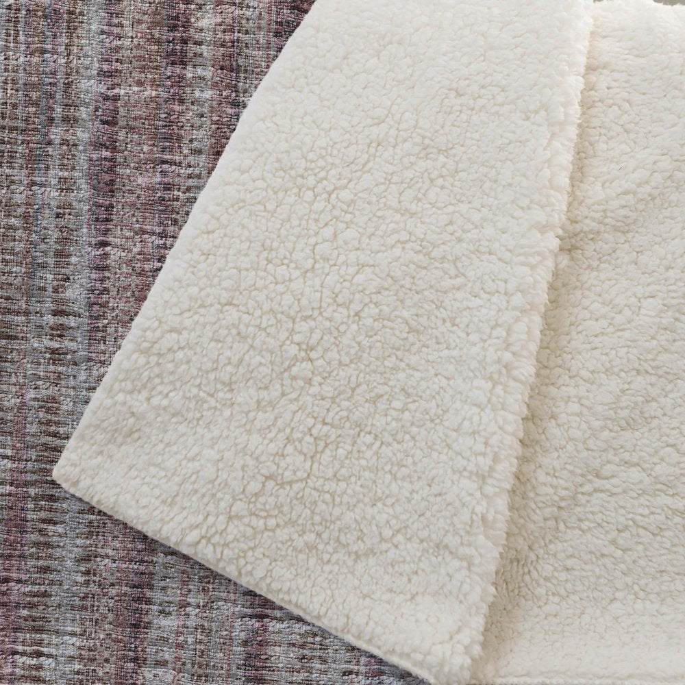 50" X 70" Burgundy And Beige Striped Microfiber Plush Throw Blanket