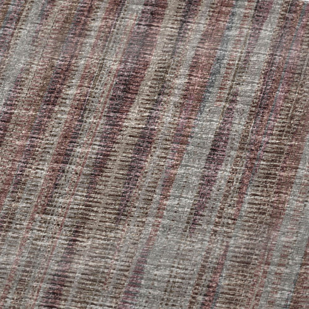 50" X 70" Burgundy And Beige Striped Microfiber Plush Throw Blanket