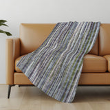 50" X 70" Plum And Ivory Striped Polyester Woven Plush Throw Blanket