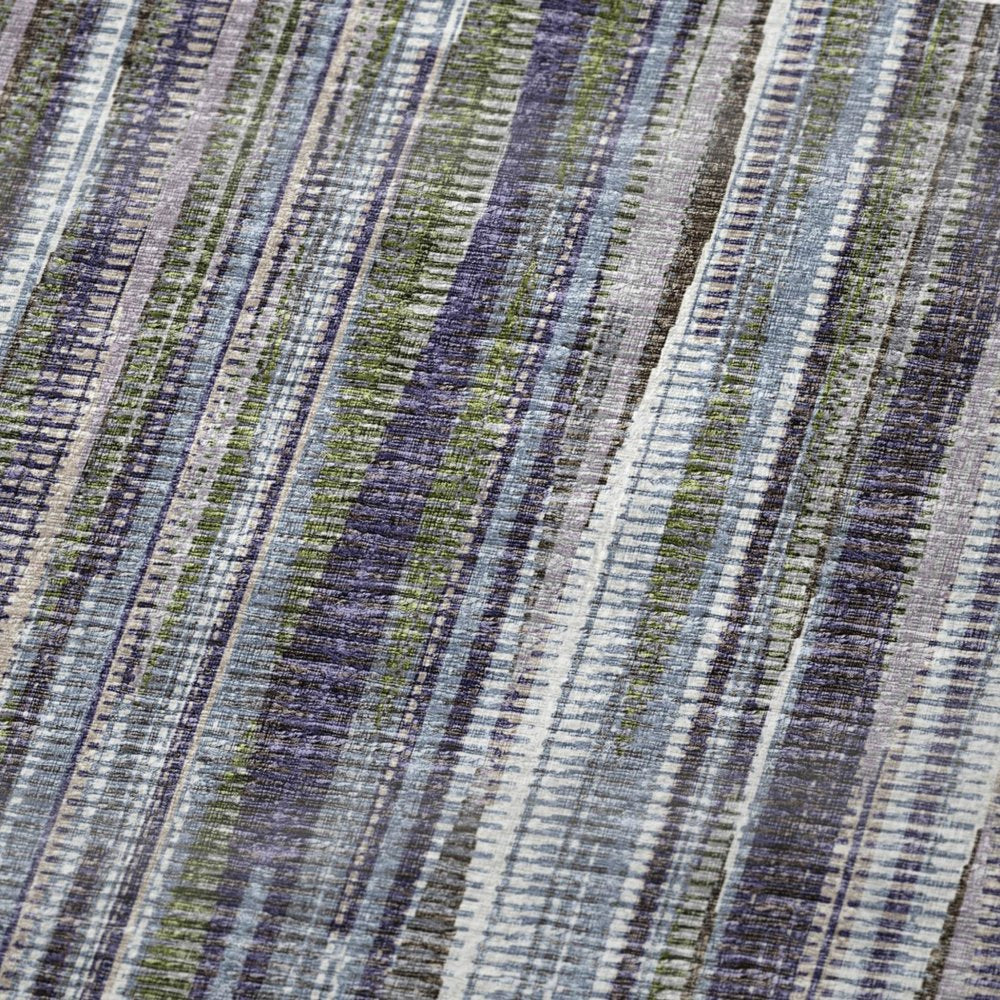 50" X 70" Plum And Ivory Striped Microfiber Plush Throw Blanket