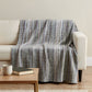 50" X 70" Plum And Ivory Striped Microfiber Plush Throw Blanket