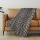 50" X 70" Brown And Beige Striped Polyester Woven Plush Throw Blanket