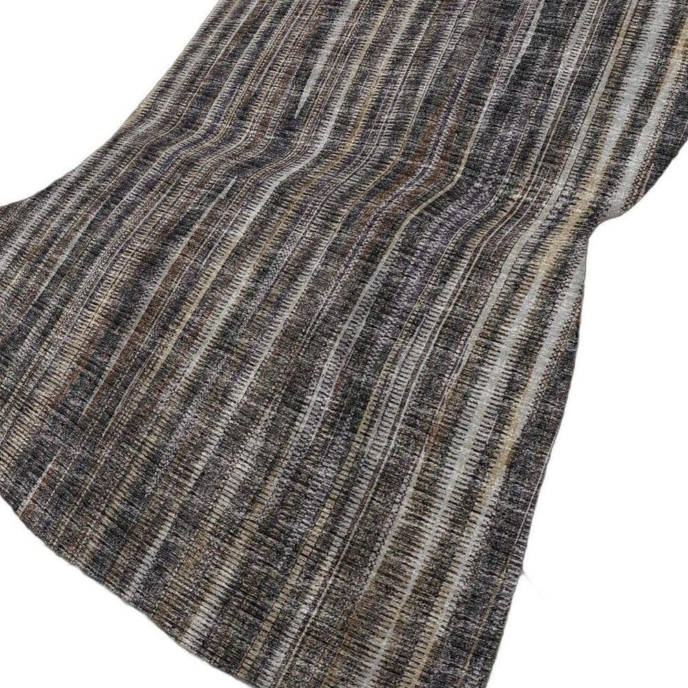 50" X 70" Brown And Beige Striped Polyester Woven Plush Throw Blanket