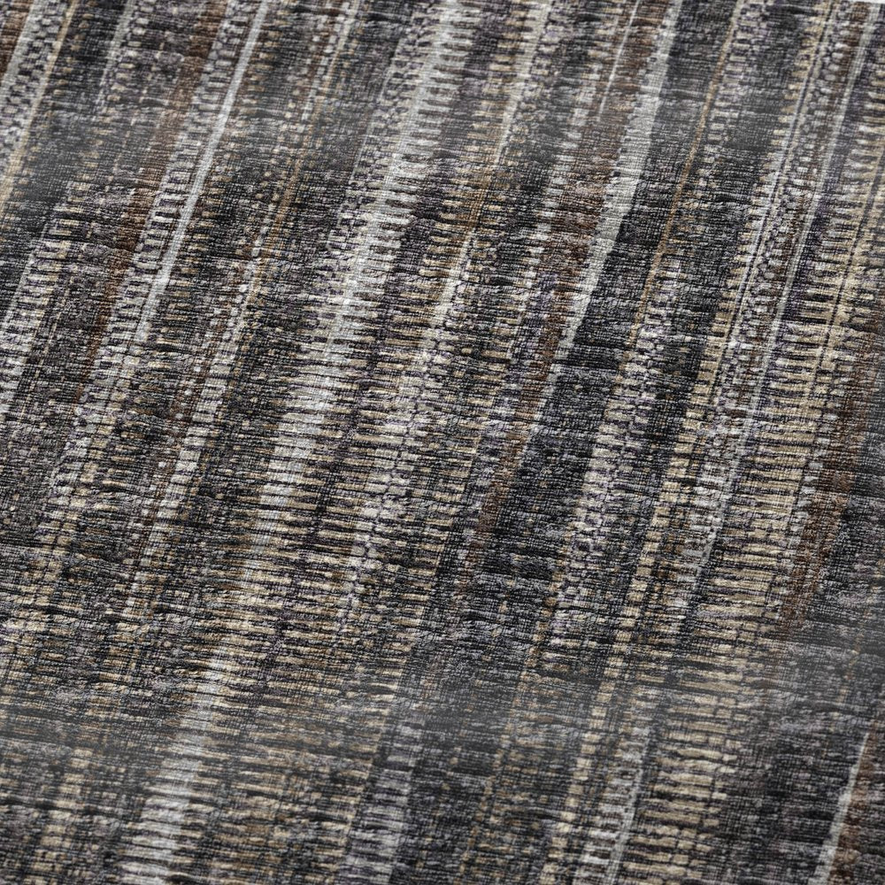 50" X 70" Brown And Beige Striped Polyester Woven Plush Throw Blanket