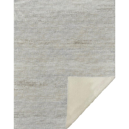 50" X 70" Beige And Ivory Abstract Microfiber Plush Throw Blanket