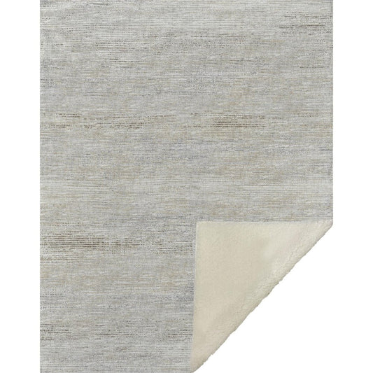 50" X 70" Beige And Ivory Abstract Microfiber Plush Throw Blanket