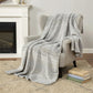50" X 70" Beige And Ivory Abstract Microfiber Plush Throw Blanket